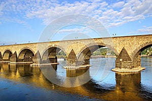 Koblenz, old bridge over the Moselle river.