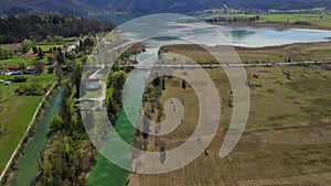 Kochel am See ein Dorf im oberbayerischen Landkreis Bad Tolz-Wolfratshausen. Lake Kochelsee, Bavaria, Germany. Theme