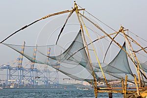 Kochi, India. Chinese fishing nets