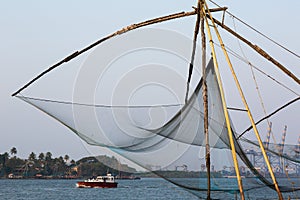 Kochi, India. Chinese fishing nets