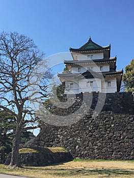 Kochi, Japan - March 26, 2015 : General view of Kochi Castle in