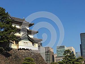 Kochi, Japan - March 26, 2015 : General view of Kochi Castle in