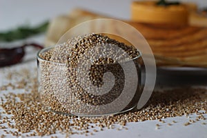 Kodo millet, also known as cow grass, rice grass, Native Paspalum, or Indian Crown Grass is an annual grain used for cooking in