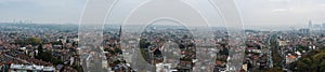 Koekelberg, Brussels Capital Region , Belgium - 180 degress panoramic view over the municipalities of Berchem Sainte Agathe,