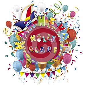Koelle Alaaf Golden Paper Circle Balloons Confetti Karneval