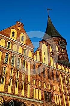 Koenigsberg Cathedral at sunset. Kaliningrad (until 1946 Koenigsberg), Russia
