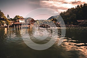 Koenigssee lake in germany view from the boat