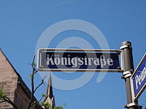 Koenigstrasse translation King Street sign