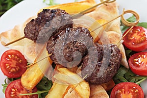 Kofta kebab, minced meat skewer