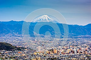 Kofu, Japan with Mt. Fuji