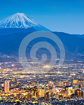 Kofu, Japan skyline with Mt. Fuji