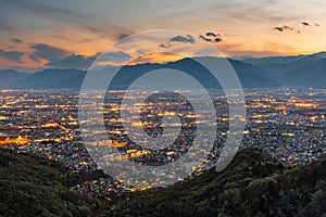 Kofu, Yamanashi, Japan Cityscape at Dusk