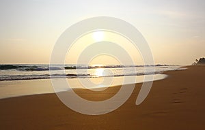 The Koggala beach at sunset