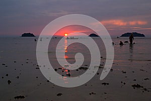 KOH CHANG, THAILAND - January, 2013: Sunset on the Koh Chang Island