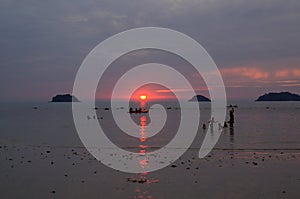 KOH CHANG, THAILAND - January, 2013: Sunset on the Koh Chang Island