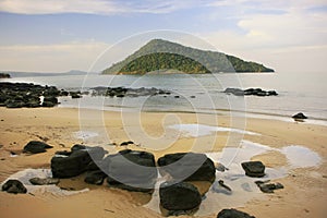 Koh Kon island seeing from Koh Rong Samlon island, Gulf of Thailand, Cambodia