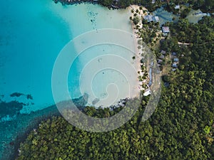 Koh Kood island, Thailand, paradise beach bay from above