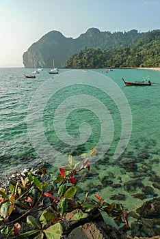 Koh Mook Island bay with anchored boats