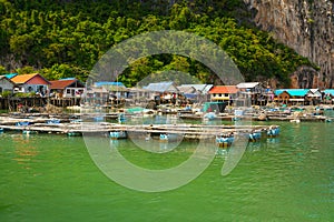 Koh Panyee settlement built on stilts of Phang Nga Bay