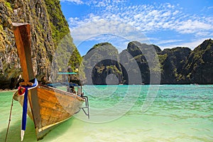 Koh Phi Phi Maya Bay, Thailand- July 21, 2014. Andaman sea. Island