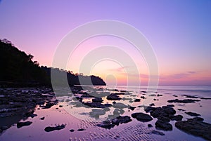 Koh Rok island at sunrise, Krabi, Thailand photo