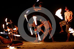 KOH SAMED, THAILAND - MARCH 24: Firestarters public show