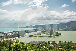 Koh Samui chaweng beach and lake, view from hill