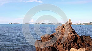 Koh Samui island beach coast rocks forest landscape panorama Thailand