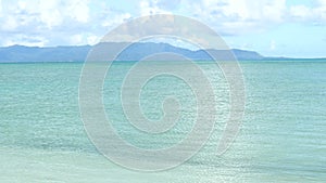 Kohama island and beautiful sea viewed from 1000 feet long Iko pier in Kuroshima island, Okinawa, J