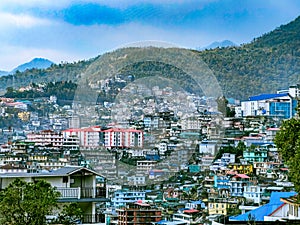 Kohima cityscape during early hours, Nagaland, India photo