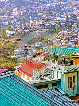 Kohima cityscape during early hours, Nagaland, India photo
