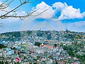 Kohima cityscape during early hours, Nagaland, India photo