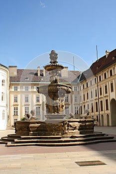Prague castle fountain