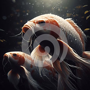 Koi Carps Fish Japanese swimming