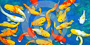 Koi Dreamscape: Whimsical Digital Koi Fish Paintings