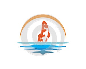 Koi fish logo vector