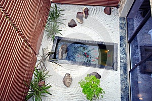 Koi pond garden photo