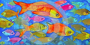 Fish Serenade: Harmonious Digital Fish Artistry photo