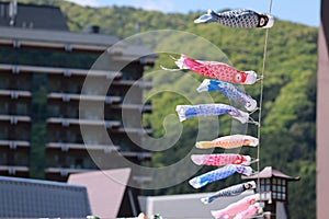 koinobori flown in the sky during children\'s day in japan