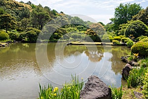 Koishikawa Botanical Garden in Tokyo, Japan. The gardens date to 1684, when the 5th Tokugawa shogun,