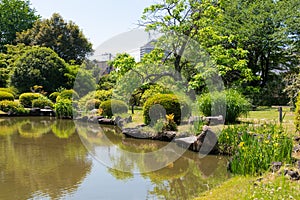 Koishikawa Botanical Garden in Tokyo, Japan. The gardens date to 1684, when the 5th Tokugawa shogun,