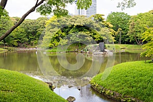 Koishikawa Korakuen Garden in Tokyo, Japan. It was built in the early Edo Period 1600-1867 at the