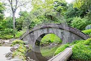 Koishikawa Korakuen Garden in Tokyo, Japan. It was built in the early Edo Period 1600-1867 at the