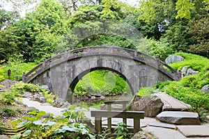 Koishikawa Korakuen Garden in Tokyo, Japan. It was built in the early Edo Period 1600-1867 at the