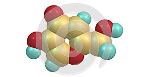 Kojic acid molecular structure isolated on white