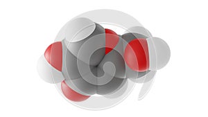 kojic acid molecule, derivative of 4-pyrone, molecular structure, isolated 3d model van der Waals photo
