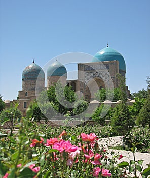 Kok Gumbaz mosque in Shakhrisabz, Uzbekistan photo
