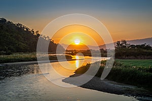 Kok River in Taton Area, Mae Ai District, Chiang Mai, Thailand