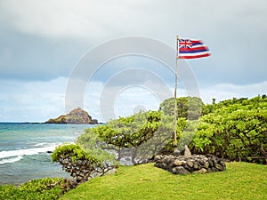 Koki Beach Park, Maui. The dark red sand at Koki Beach produced by Ka Iwi O Pele