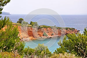 Kokinokastro red cliffs beach landscape